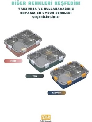 Maison Luré Balance Life 850ML 4 Bölmeli Kaseli Tek Katlı Çelik Sefer Tası Yemek Kabı