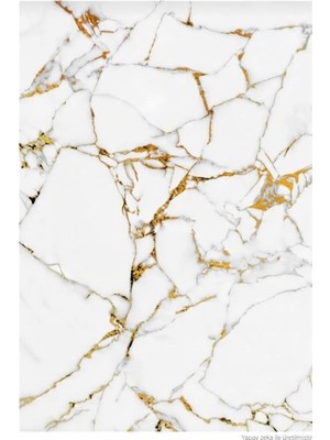 Segy Home Kendinden Yapışkanlı Mermer Desen Duvar Paneli 30X60 cm 1 Paket ( 4 Adet) - Lüks Altın Damarlı Parlak Fayans Kaplama Su Geçirmez Mutfak & Banyo Duvar Kaplaması