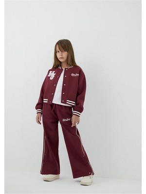 Mavi M7010059-70393 Mj Baskılı Örme Pantolon Burgundy Kız Çocuk Eşofman Altı