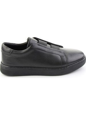 Bambi Siyah Napa Hakiki Deri Erkek Sneaker E01807060443