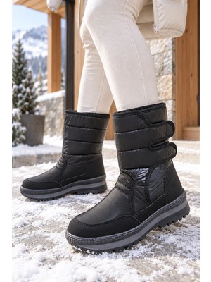 Slipcat Unisex, Kaymaz Tabanlı, Cırt Cırtlı, Termal, Kışlık Kar Botu