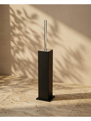 Elovias System Banyo Tuvalet Fırçalığı Siyah/Krom Renk (BA4005 009 AL6-CR)