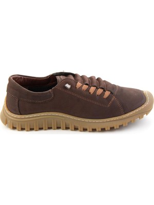 Bambi Kahve Nubuk Hakiki Deri Kadın Sneaker K01076100301