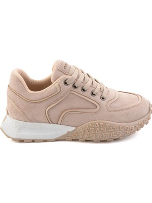 Bambi Bej Süet  Kadın Sneaker K01313003272