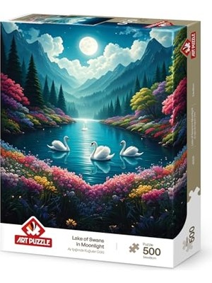 Defne Store Ay Işığında Kuğular Gölü 500 Parça Yapboz