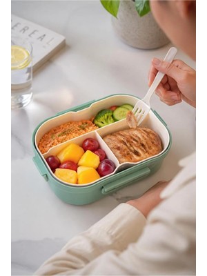 Maison Luré 1200 ml 2 Katlı 6 Bölmeli Bpa'sız Pp Plastik Sefer Tası Yemek Kabı