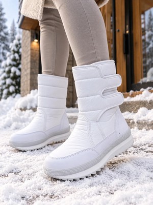 Slipcat Unisex, Kaymaz Tabanlı, Cırt Cırtlı, Termal, Kışlık Kar Botu