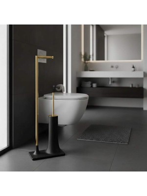 Elovias System Hareketli Wc Set Siyah/Altın Renk (BA4015 048 R2-GL)
