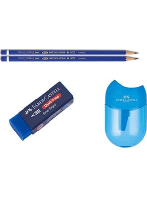 Faber Castell Sınav Kalemi Seti ( 2 Adet Kalem, Silgi ve Kalemtraş)