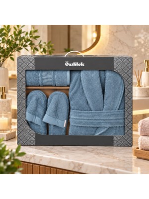 Özdilek Colourist Maldiv Kişisel Banyo Bornoz Seti (L Beden)