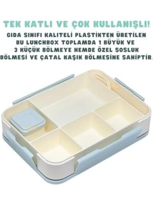 Maison Luré 1330ML Lunchbox Tek Katlı 5 Bölmeli Pp Plastik Çocuk Sefer Tası Yemek Kutus Yemek Kabı
