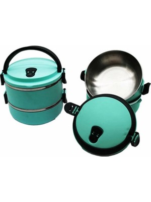 Maison Luré 2li Yemek Termosu Saklama Kabı Turkuaz Yemek Kabı