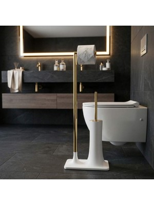 Elovias System Hareketli Wc Set Gold/Beyaz (BA4015 048 R1-GL)