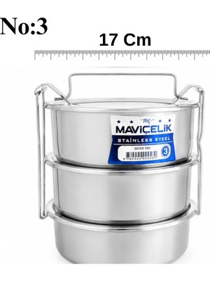 Maison Luré Paslanmaz Çelik 3 Katlı Sefer Tası Yemek Kabı