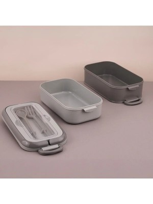 Maison Luré 2 Katlı Kaşık Çatallı Beslenme Kutusu 1,8 L Yemek Kabı