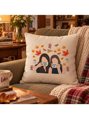 Maison Luré Gilmore Girls Yastık Kılıfı 35X35 cm Stars Hollow Kırlent Kılıfı