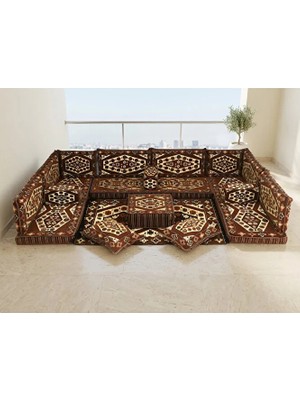Feyza Decor Home Şark Köşesi Takımı Yörük Desenli