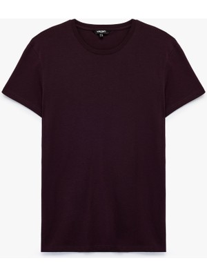 Koton Pamuklu Kısa Kollu Bisiklet Yaka Basic Slim Fit Tişört