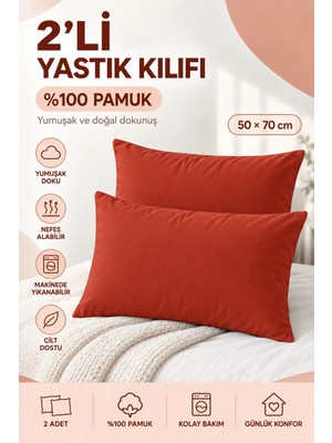 Maison Luré %100 Pamuk Ranforce 2'li Yastık Kılıfı Seti