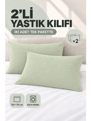 Maison Luré Yeşil Pamuklu 2'li Yastık Kılıfı Seti