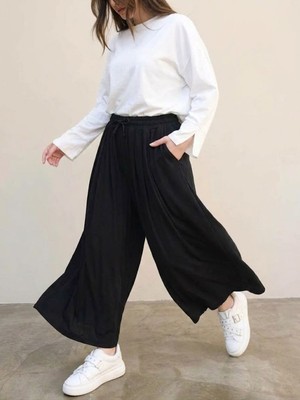 Miostil Pileli Oysho Pantolon-Siyah