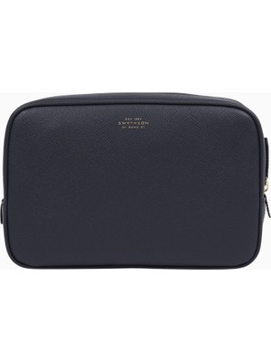 Smythson %100 Deri Çok Bölmeli Fermuarlı El Çantası 27 cm