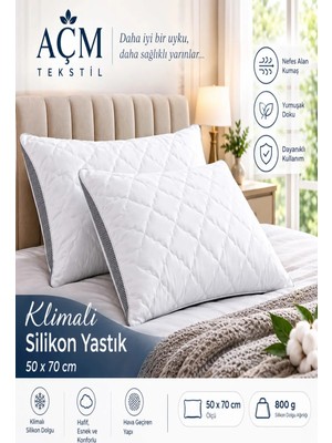 Maison Luré Klimalı Kapitone Silikon Yastık - 2 x 800 Gram