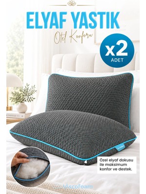 Maison Luré 2 Adet Comfort Elyaf Yastık 60X40 cm - Gri