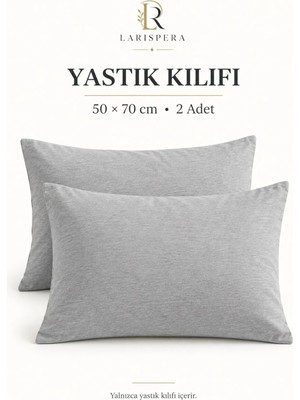 Maison Luré Gri 2 Adet 50X70 cm Yastık Kılıfı Yumuşak Nefes Alan Kumaş