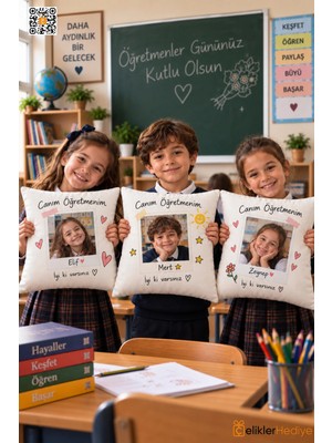 Maison Luré Öğretmenler Günü Fotoğraflı Isimli Kişiye Özel Yastık
