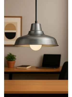 Lambadar Lunora Metal Tekli Krom Sarkıt Avize Retro Model Modern Endüstriyel Mufak Hol Cafe Salon Avize
