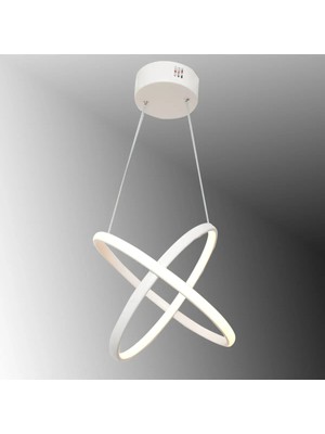 Lambadar Eşit Halka Model Sarkıt Modern LED Beyaz Işık Ultra Power LED Avize Salon Mutfak Oda Ledli Avize