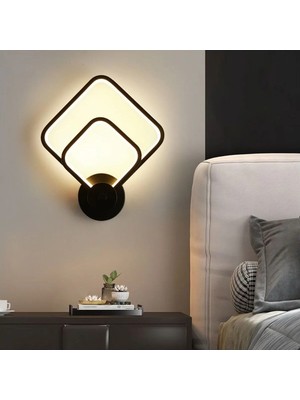 Lambadar Iç Içe Kare Plafonyer LED Beyaz Işık Ultra Power LED Avize Salon Hol Yatak Odası Ledli Aplik Avize