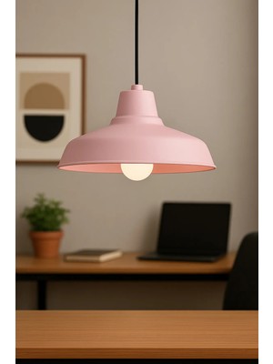 Lambadar Lunora Metal Tekli Pembe Sarkıt Avize Retro Model Modern Endüstriyel Mufak Hol Cafe Salon Avize