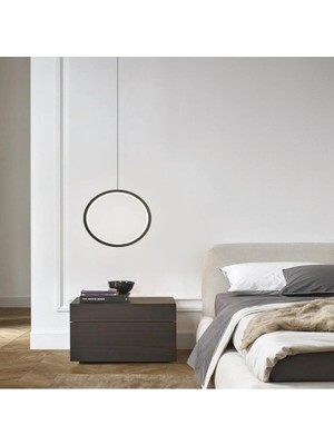 Lambadar Tekli Halka Sarkıt Modern LED Beyaz Işık Ultra Power LED Avize Salon Mutfak Oda Hol Ledli Avize