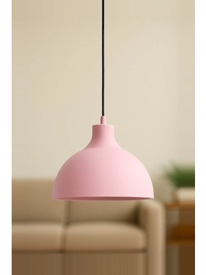 Lambadar Shine Metal Tekli Pembe Sarkıt Avize Retro Rustik Model Modern Endüstriyel Mufak Hol Ofis Cafe Avize