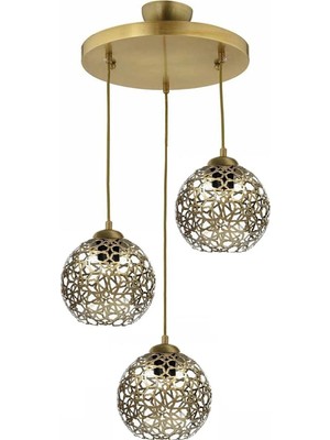 Lambadar Modern Selçuklu Top Motif Yıldız Ferforje Model Retro Rustik Sarkıt Avize