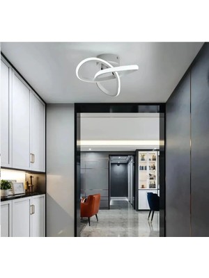 Lambadar Sonsuzluk Model Tekli Plafonyer LED Beyaz Işık Ultrapower LED Avize Salon Mutfak Oda Hol Ledli Avize