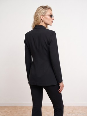 Dilvin 60814 Gold Düğmeli Blazer-Kırmızı
