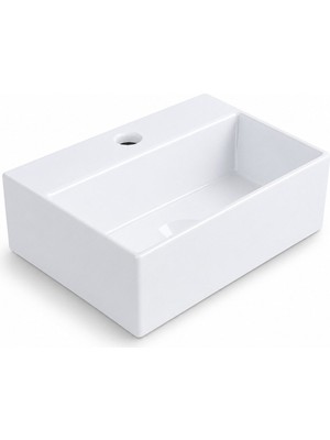 Dura Niva Kare Çanak Lavabo 29,5X23,5 cm Tezgah Üstü Batarya Delikli Beyaz | 5250
