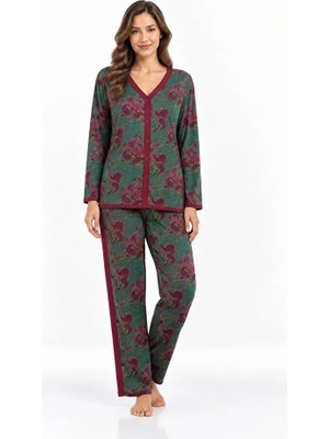 Zeyland Uzun Kol Önden Düğmeli Kadın Pijama Takım 172