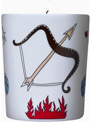 Flammes Sagittarius Pompons Jaunes 300 G Limoges Porselen Mum