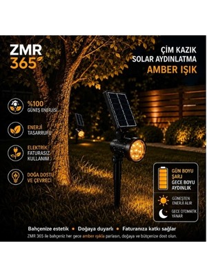 ZMR-365  10W Solar Bahçe Armatürü Amber