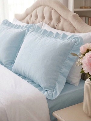 Maison Luré 2'li Yastık Kılıfı %100 Pamuklu Fırfırlı 50X70 cm