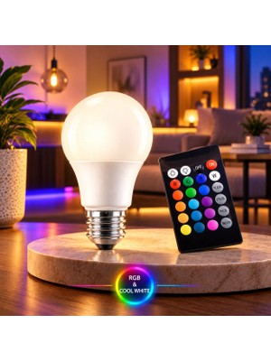 Homing Rgb Multicolor Kumandalı LED Ampul 9 W E-27 6500K Renk Sıcaklığı ile Enerji Tasarruflu