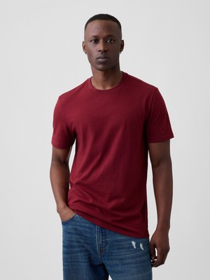 Gap Erkek Bordo Everyday Soft Bisiklet Yaka T-Shirt
