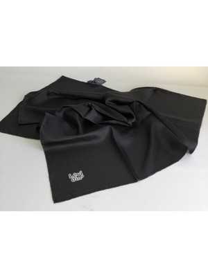 Lêvi D'or Levidor Düz Siyah Twill İpek Eşarp Su ve Leke Tutmaz Kumaş ile Şık Tasarım 90x90 cm