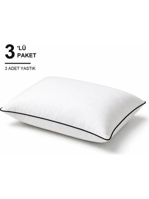 Maison Luré Biyeli Yastık 3'li Paket 50X70 cm 700 gr Boncuk Silikon Dolgulu Siyah