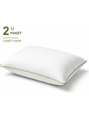 Maison Luré Biyeli Yastık 2'li Paket 50X70 cm 700 gr Boncuk Silikon Elyaf Dolgulu Çağla