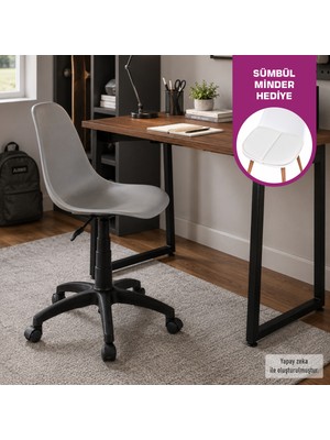 Vilinze Biga Çalışma Ofis Masası ve Eames Çalışma Ofis Sandalyesi Set - 60X90 cm